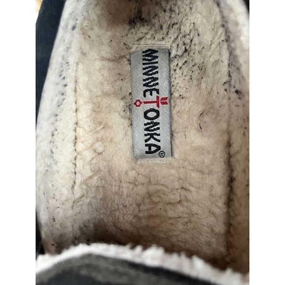 Minnetonka Moccasin Slippers Camo Print Faux Fur Lined Mens Size 11M - Picture 4 of 8